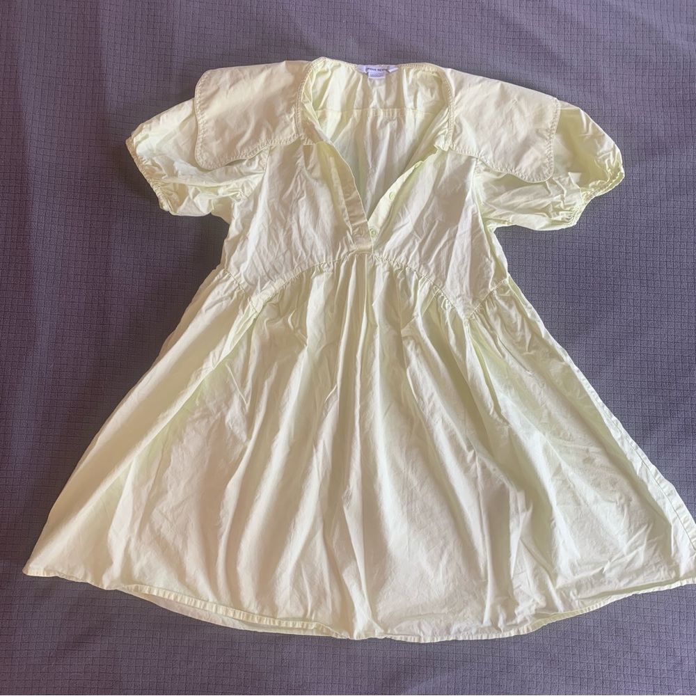 Urban Revivo scallop collar mini smock dress puff sleeve size S